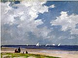 Edward Henry Potthast Sailboats off Far Rockaway painting